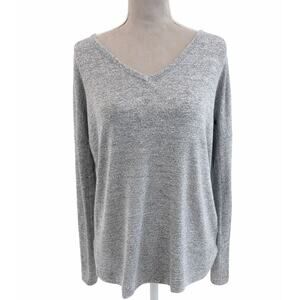 Rag & Bone Heather Gray Long Sleeve V-Neck Top – Size Small